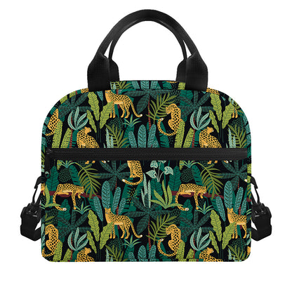 Tropical Jaguar Pattern Print Insulated Lunch Bag