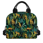 Tropical Jaguar Pattern Print Insulated Lunch Bag
