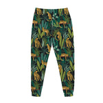 Tropical Jaguar Pattern Print Jogger Pants