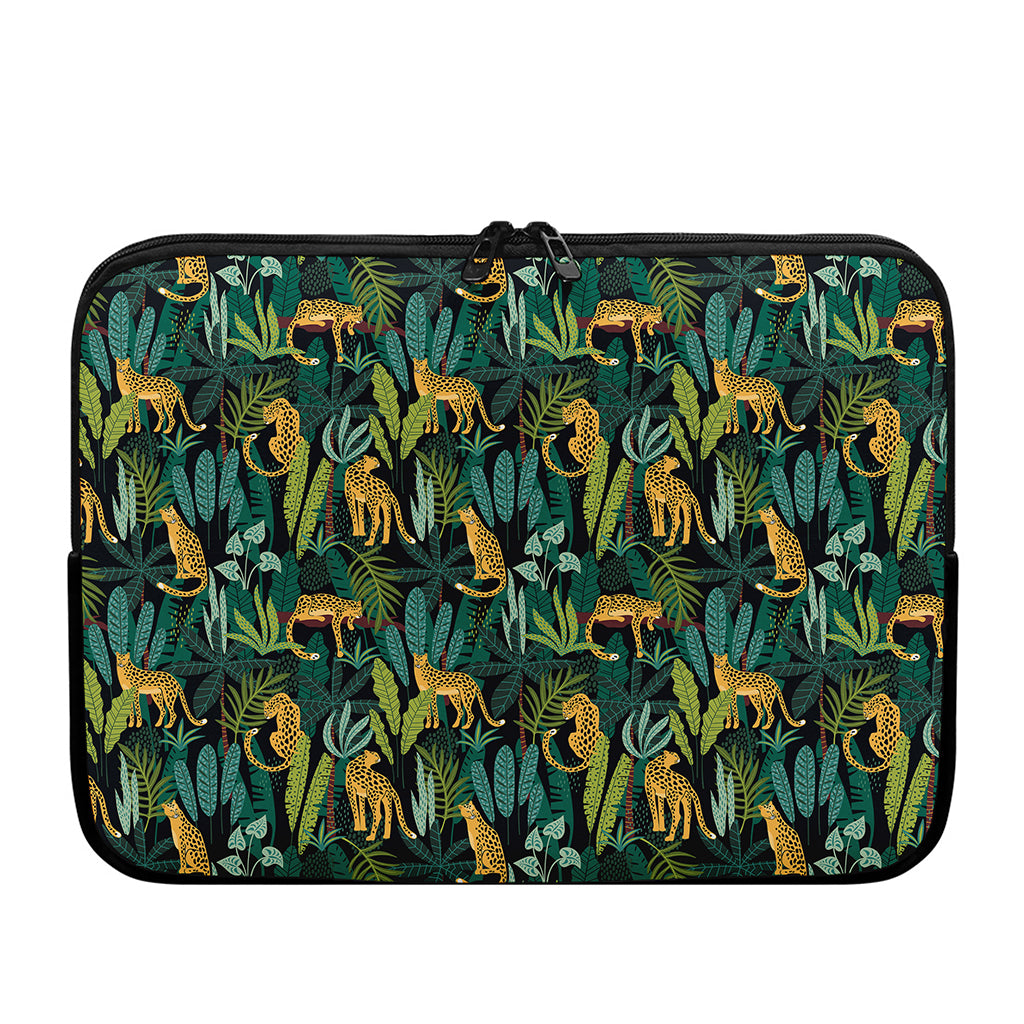 Tropical Jaguar Pattern Print Laptop Sleeve