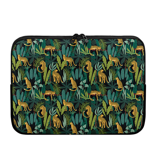 Tropical Jaguar Pattern Print Laptop Sleeve
