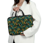 Tropical Jaguar Pattern Print Laptop Sleeve With Handle
