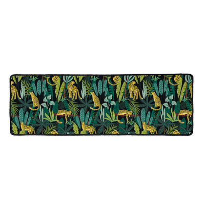 Tropical Jaguar Pattern Print Long Kitchen Mat