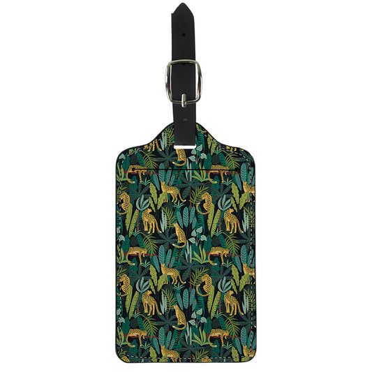 Tropical Jaguar Pattern Print Luggage Tag