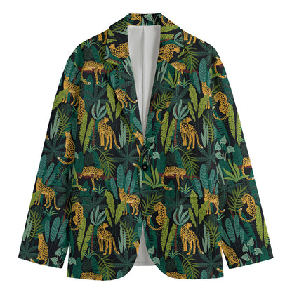 Tropical Jaguar Pattern Print Men's Blazer