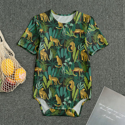 Tropical Jaguar Pattern Print Men's Bodysuit