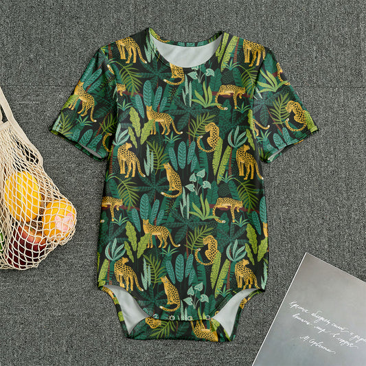 Tropical Jaguar Pattern Print Men's Bodysuit