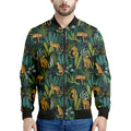 Tropical Jaguar Pattern Print Men's Bomber Jacket