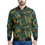 Tropical Jaguar Pattern Print Men's Bomber Jacket