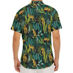 Tropical Jaguar Pattern Print Men's Deep V-Neck Shirt
