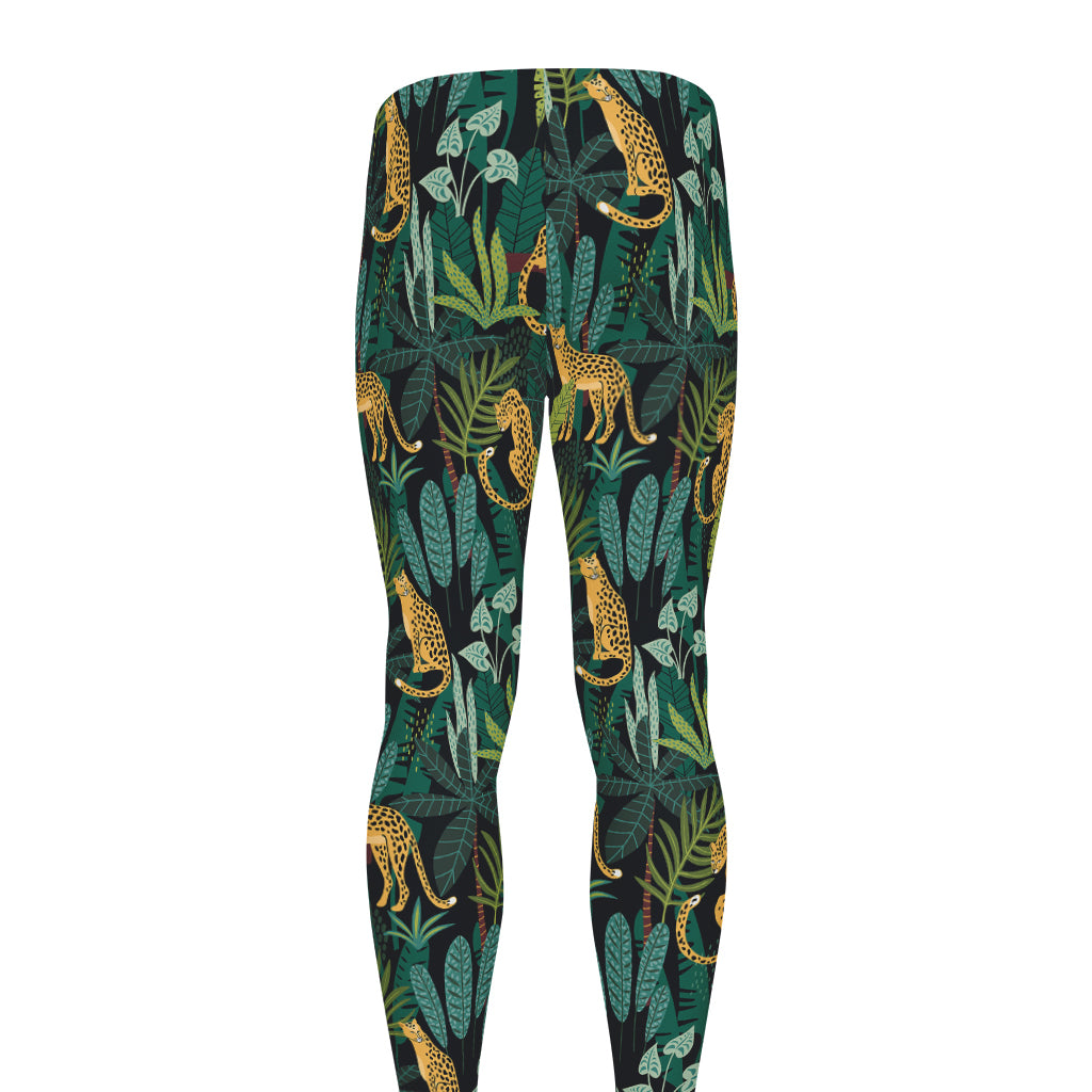 Tropical Jaguar Pattern Print Men's leggings