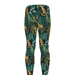 Tropical Jaguar Pattern Print Men's leggings