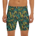 Tropical Jaguar Pattern Print Men's Long Boxer Briefs