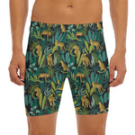 Tropical Jaguar Pattern Print Men's Long Boxer Briefs