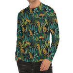 Tropical Jaguar Pattern Print Men's Long Sleeve Rash Guard