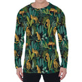 Tropical Jaguar Pattern Print Men's Long Sleeve T-Shirt