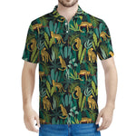 Tropical Jaguar Pattern Print Men's Polo Shirt