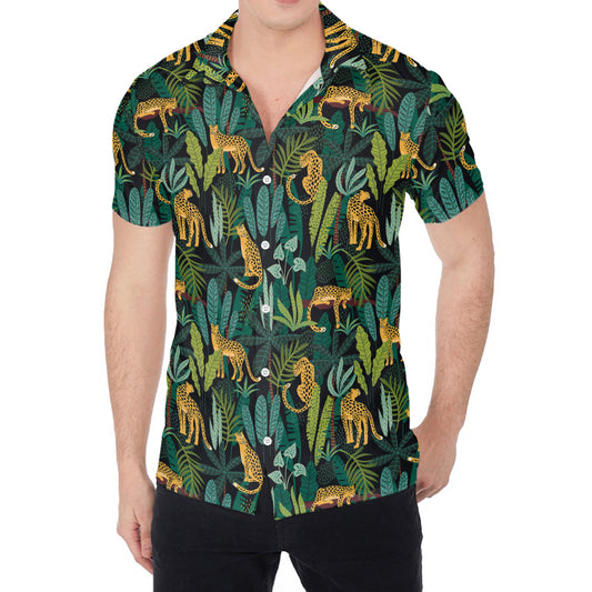 Tropical Jaguar Pattern Print Men's Shirt