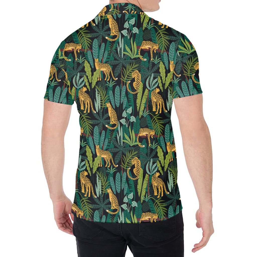 Tropical Jaguar Pattern Print Men's Shirt