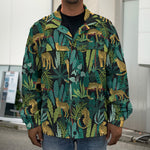Tropical Jaguar Pattern Print Men's Shirt Jacket