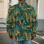 Tropical Jaguar Pattern Print Men's Shirt Jacket