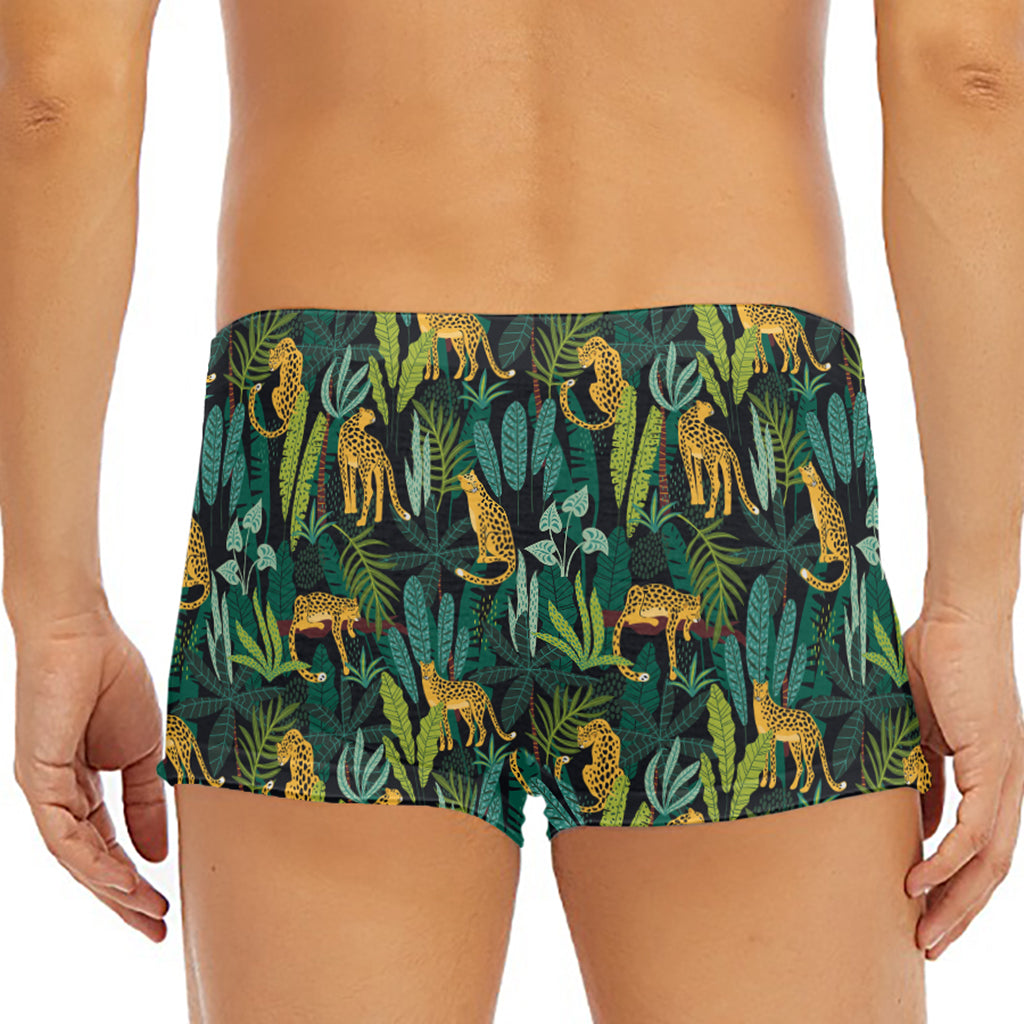 Tropical Jaguar Pattern Print Men's Short Boxer Briefs