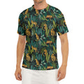 Tropical Jaguar Pattern Print Men's Short Sleeve Rash Guard