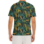Tropical Jaguar Pattern Print Men's Short Sleeve Rash Guard