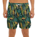 Tropical Jaguar Pattern Print Men's Split Running Shorts