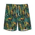 Tropical Jaguar Pattern Print Men's Athletic Shorts