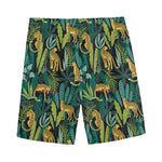 Tropical Jaguar Pattern Print Men's Sports Shorts