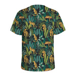 Tropical Jaguar Pattern Print Men's Sports T-Shirt