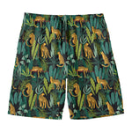 Tropical Jaguar Pattern Print Men's Swim Trunks