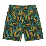 Tropical Jaguar Pattern Print Men's Swim Trunks