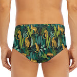 Tropical Jaguar Pattern Print Men's Triangle Swim Briefs