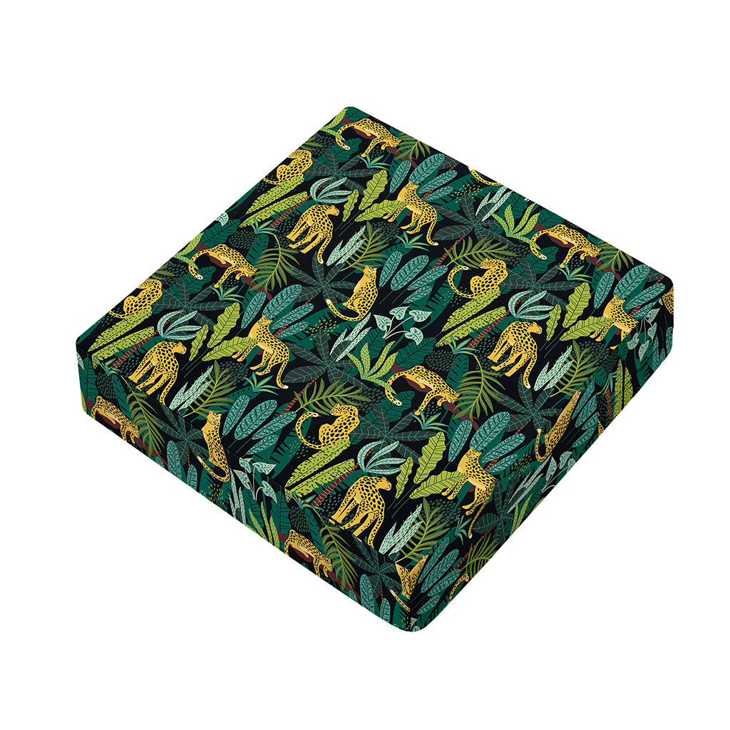 Tropical Jaguar Pattern Print Outdoor Seat Cushion Cover