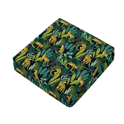 Tropical Jaguar Pattern Print Outdoor Seat Cushion Cover