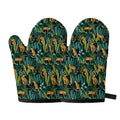 Tropical Jaguar Pattern Print Oven Mitts