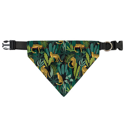 Tropical Jaguar Pattern Print Over The Collar Dog Bandana