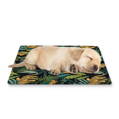 Tropical Jaguar Pattern Print Pet Cooling Mat Cover