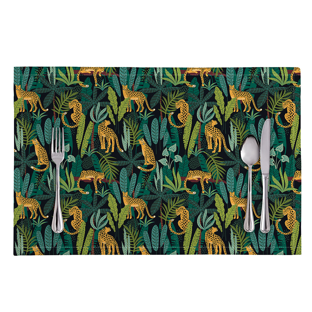 Tropical Jaguar Pattern Print Placemat