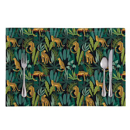 Tropical Jaguar Pattern Print Placemat