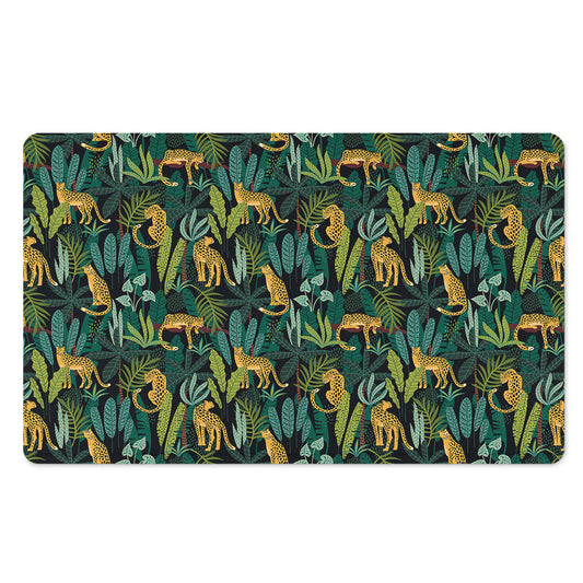 Tropical Jaguar Pattern Print Polyester Doormat