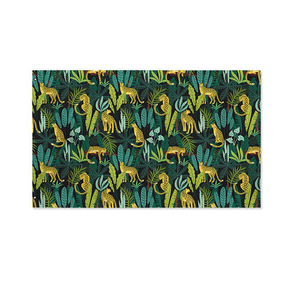 Tropical Jaguar Pattern Print Polyester Flag