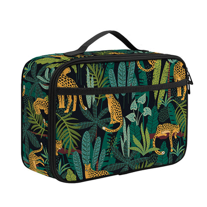 Tropical Jaguar Pattern Print Portable Lunch Bag