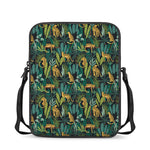 Tropical Jaguar Pattern Print Rectangular Crossbody Bag