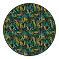 Tropical Jaguar Pattern Print Round Floor Mat