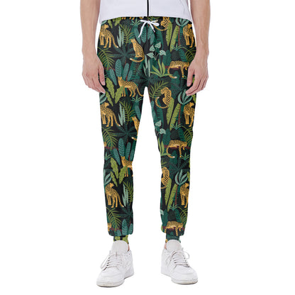 Tropical Jaguar Pattern Print Scuba Joggers