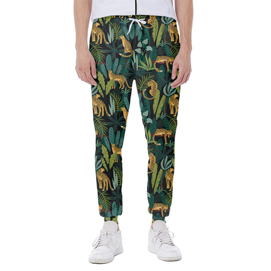 Tropical Jaguar Pattern Print Scuba Joggers