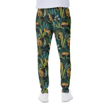 Tropical Jaguar Pattern Print Scuba Joggers
